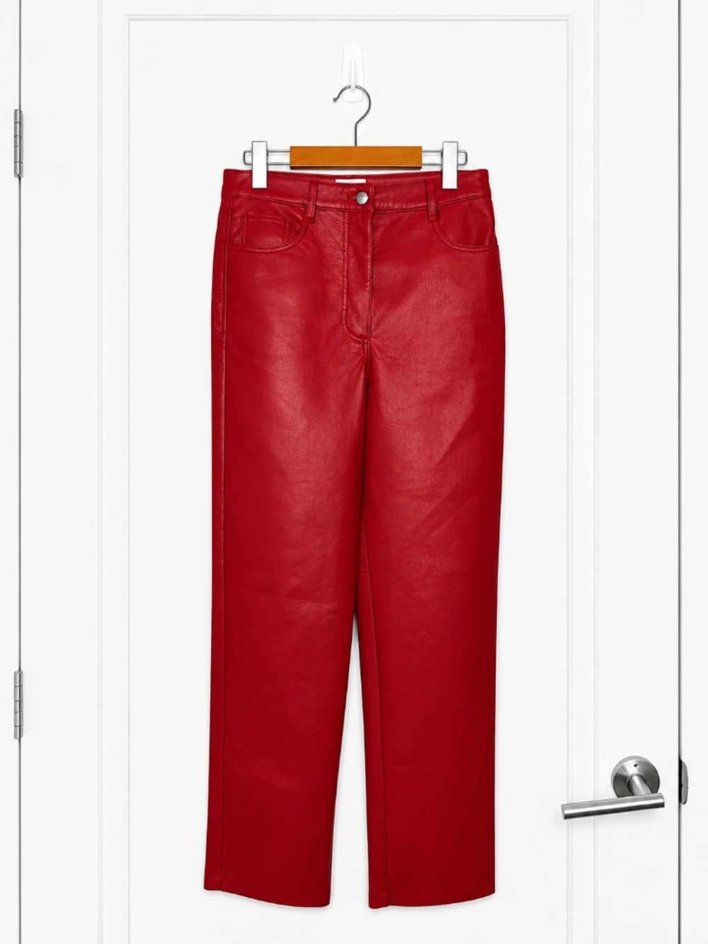 Wilfred by Aritzia Pink Faux Leather Straight Leg Pants | Size 6